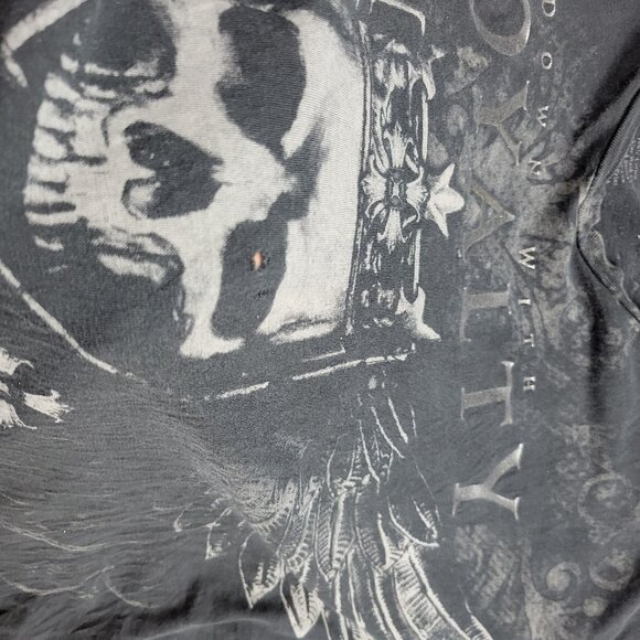 Xzavier T-shirt Mens XL Black Royalty 2-Sided Short Sleeve Graphic V Neck Holes* - Picture 4 of 9